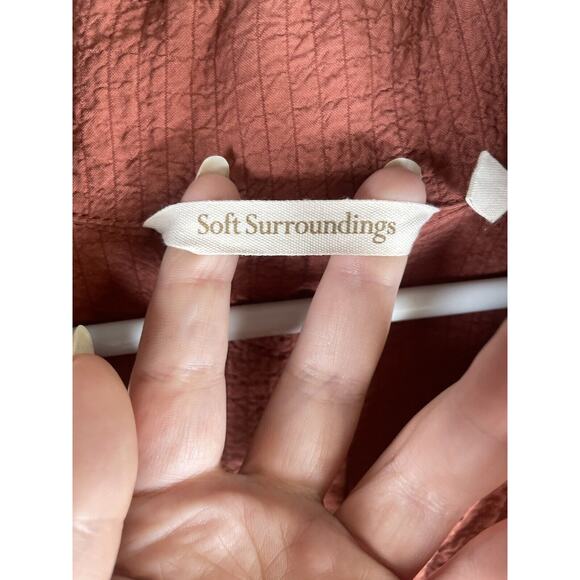 Soft Surroundings Crepe Tunic Womens Large Plein Air Button Down Long Sleeve - Picture 13 of 15